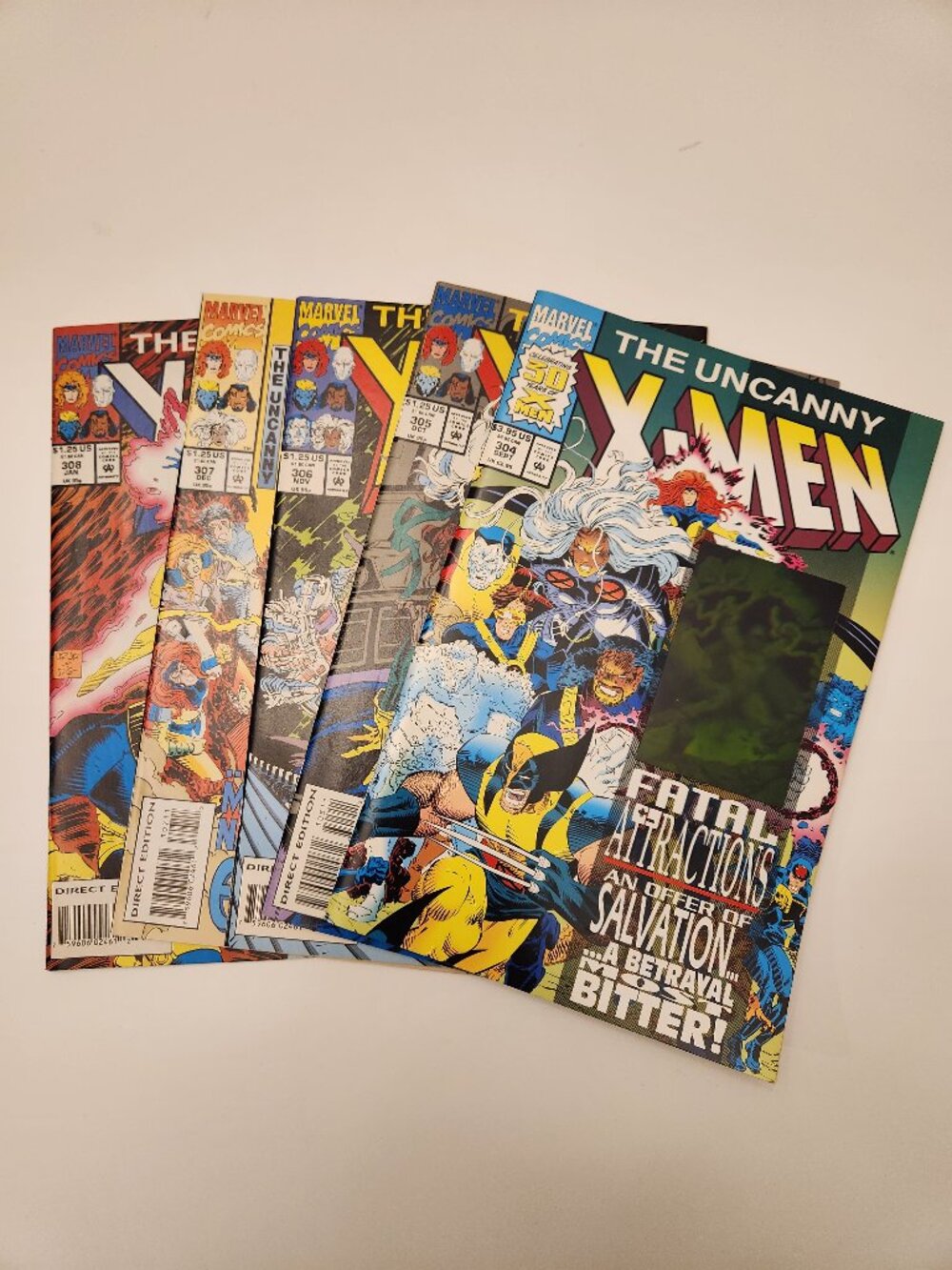 Lot The Uncanny X-Men Marvel Comic Books 304 305 306 307 308 1993 1994 Run 90s